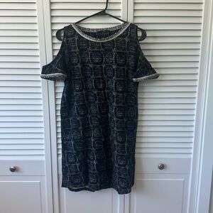 Next brand black/grey/white off the shoulder mini dress